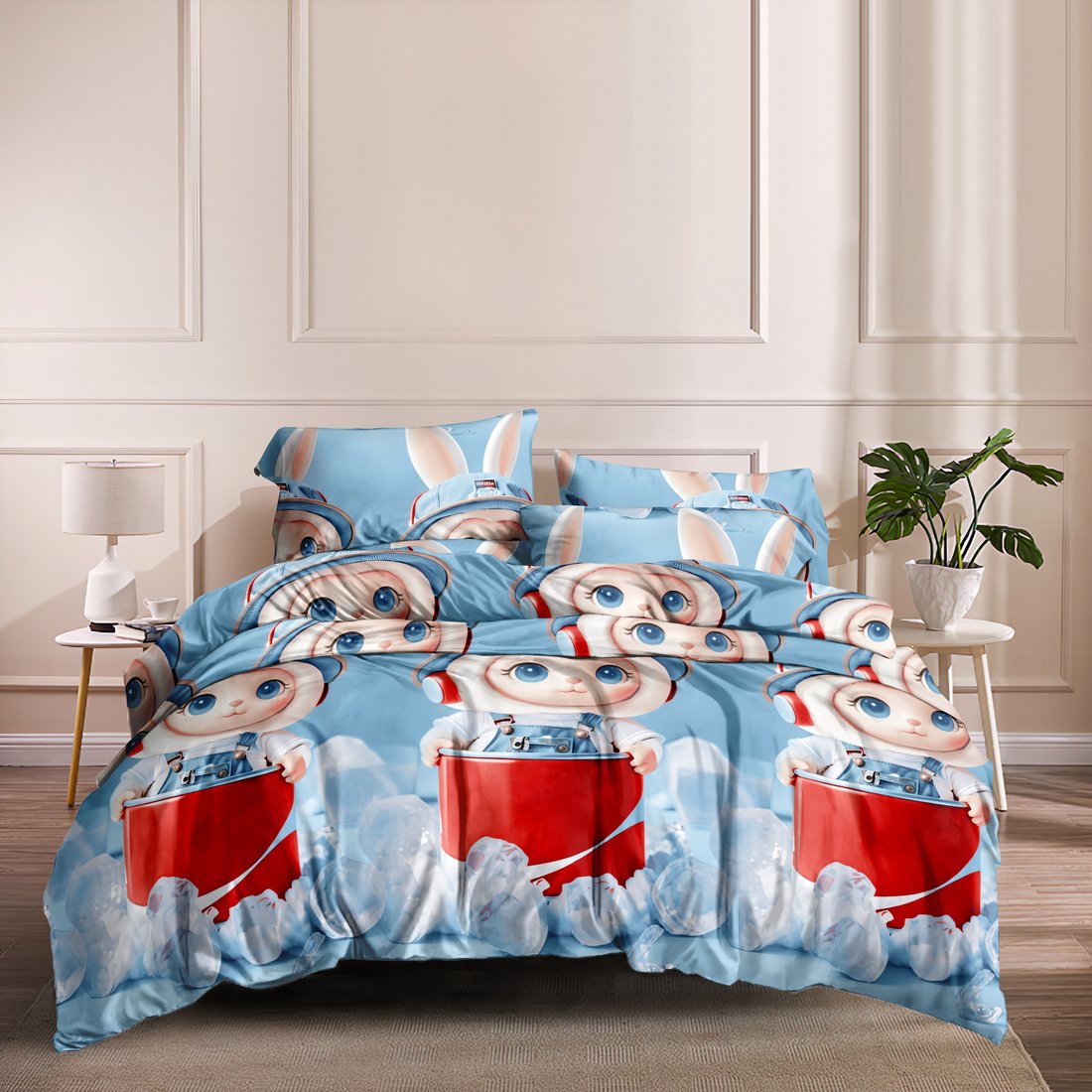 

1.5-спальный комплект постельного белья Царство сновидений 1.5сп Лабубу синий 150-0578