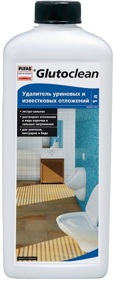 Средство для писсуара Glutoclean удалитель уриновых и известковых отложений (1 л)