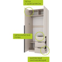 Шкаф распашной Mio Tesoro Мельбурн 2DG3S (кашемир)