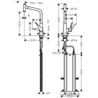 Смеситель Hansgrohe Metris Select M71 73803800