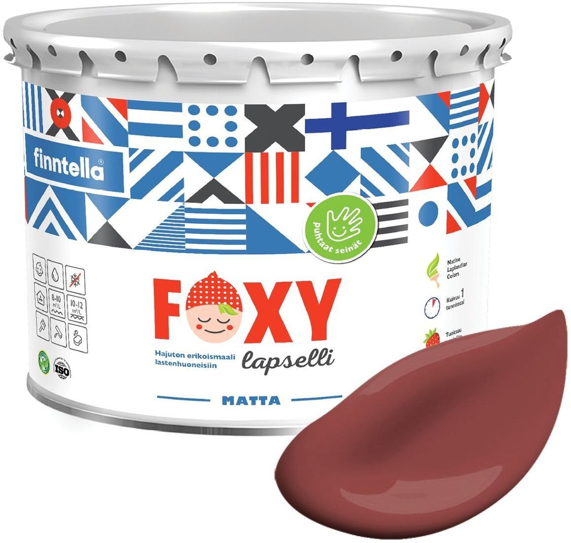 

Краска Finntella Foxy Lapselli Matte Punatulkku F-50-1-3-FL250 2.7 л (красный)