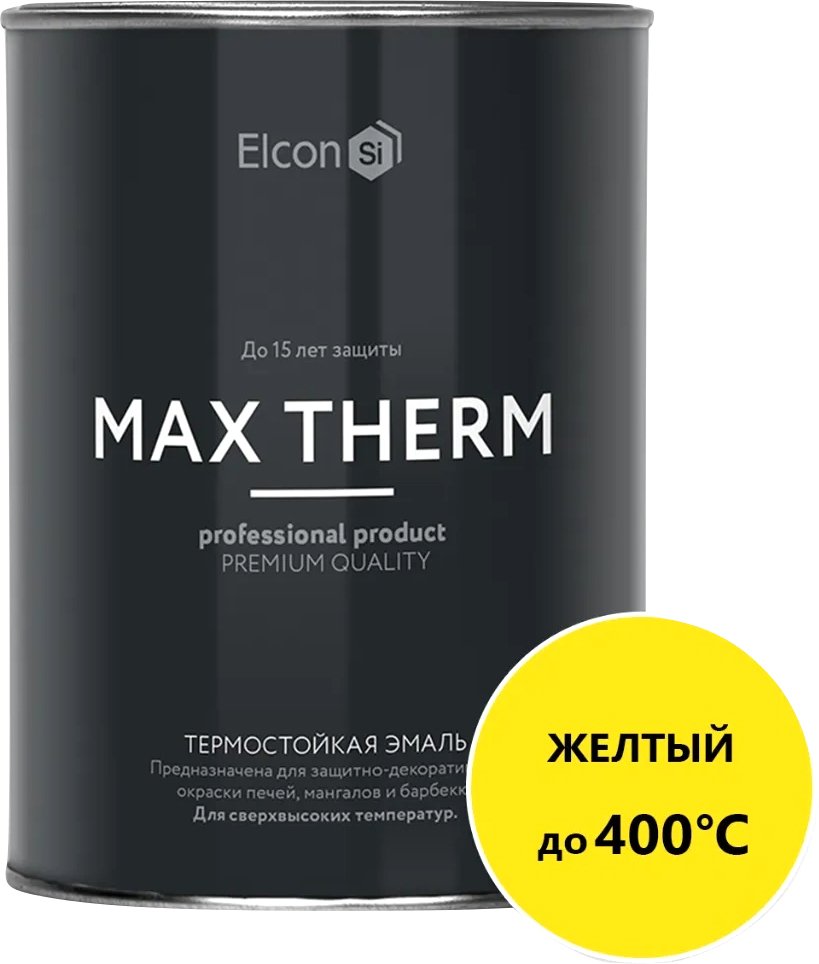 

Эмаль Elcon Термостойкая до 400C 0.8 кг (желтый)