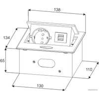 Блок розеток AKS Nova 4 выдвижной (1 розетка, черный)