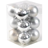 Елочная игрушка Белбогемия Лоран 28372535 (12 шт, серебристый)