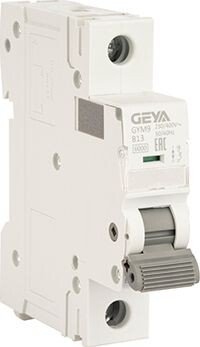 

Выключатель автоматический GEYA GYM9-1P-13B 1P 13A B 6kA 1M GYM91P13B
