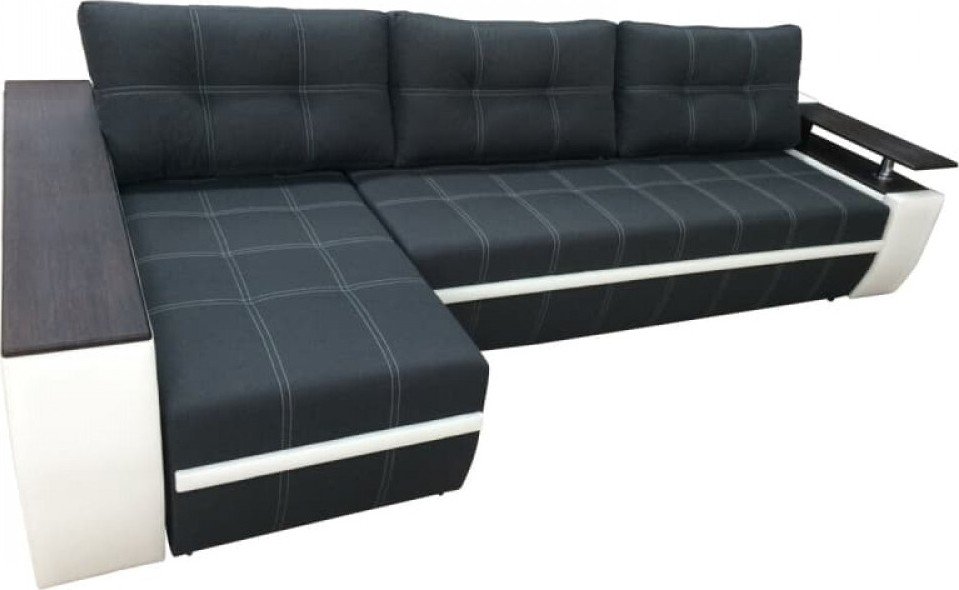 Угловой диван Мебель 7Я Мустанг Лонг (подушки Тет-а-тет, темно-синий)