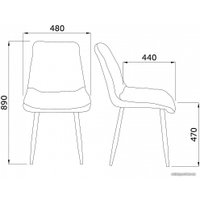Стул AksHome Fred (светло-серый/черный)