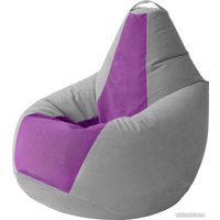 Кресло-мешок Kreslomeshki Груша Kombo XXXL GKV-145x100-SFI (сталь/фиалка)