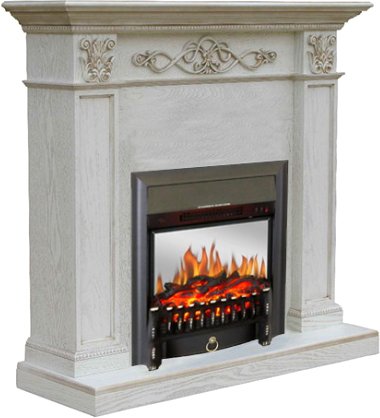 

Каминокомплект Smolcom Verona STD-ASP с Fobos-S Lux BL LT (белый дуб, патина золото)