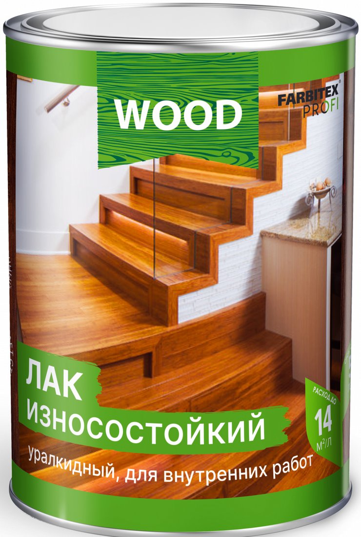 

Лак Farbitex Profi Wood Алкидно-уретановый износостойкий 0.8 л (матовый)