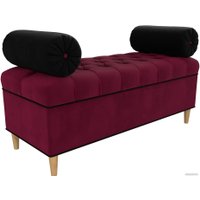 Банкетка Лига диванов Глория 113673 (микровельвет бордовый/черный/черный)