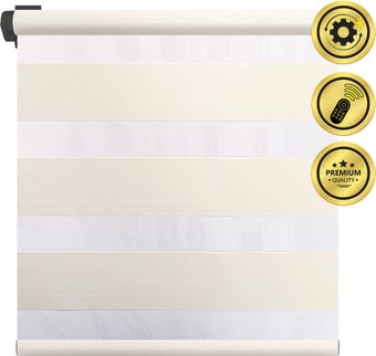 Рулонная электроштора НеоФьюжен Юпитер 270х250 правая (слоновая кость, черная фурнитура)