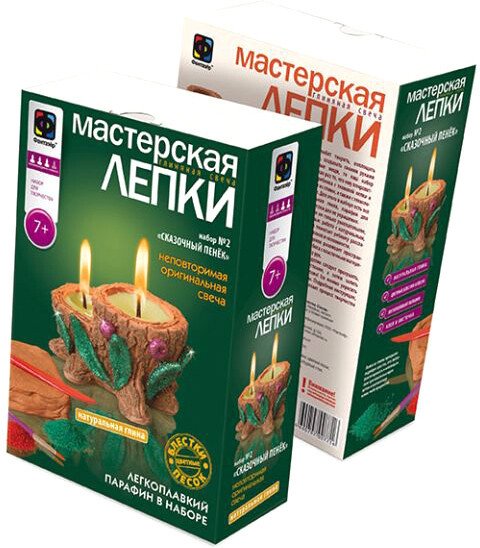 

Набор для лепки Фантазер Мастерская лепки глиняная свеча Сказочный пенек 217022