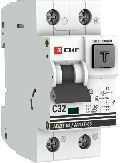 

Дифференциальный автомат EKF PROxima АВДТ-63 32А 30мА DA63-32-30e