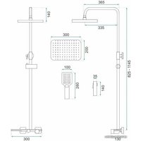 Душевая система  Rea Helix Matt Gold REA-P6621