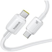 Кабель Baseus Crystal Fast Charging 100W USB Type-С - USB Type-С (1 м, белый)