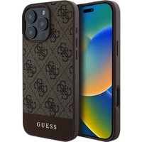 Чехол для телефона Guess PU 4G Bottom stripe Metal logo для iPhone 16 Pro Max GUHCP16XG4GLBR