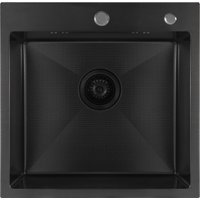 Кухонная мойка Basic CL DS Decor 50x50 (черный, коландер, дозатор)