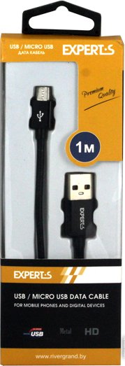 Кабель EXPERTS micro USB 1m (черный)