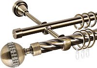 

Карниз для штор АС ФОРОС Grace D25К/16Г + наконечники Авея (1.6м, антик)