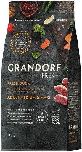Сухой корм для собак Grandorf Fresh Adult Medium & Maxi (с уткой и бататом) 1 кг