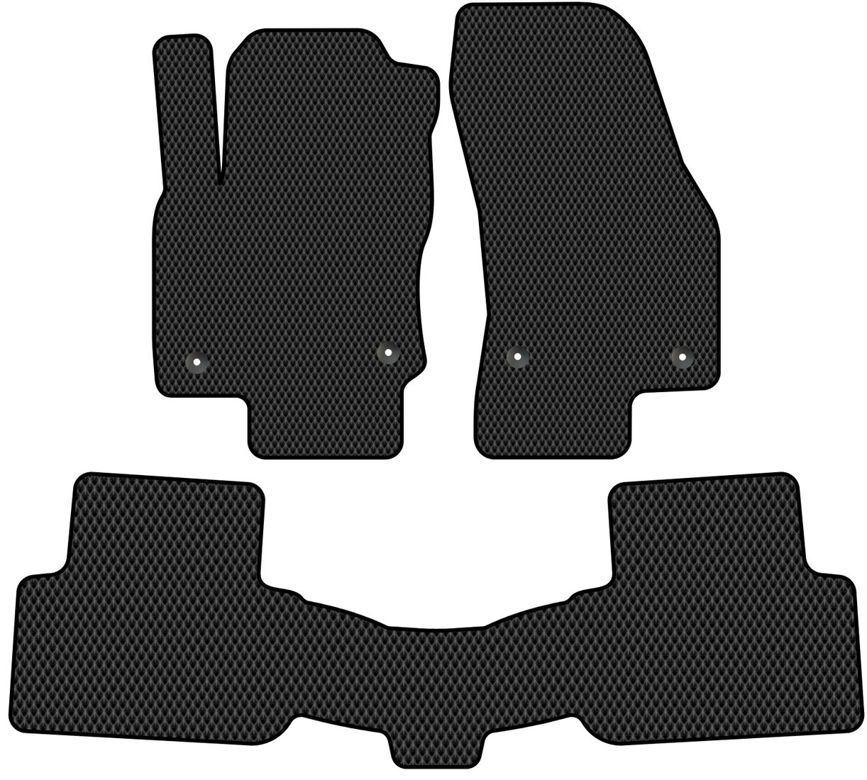 

Комплект ковриков для авто Alicosta Volkswagen Tiguan II (suv / AD1) 2021 - Н.В. задний цельный (черный, ромб)