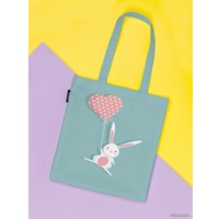 Сумка шоппер JoyArty Влюбленный кролик с шариком ткань под лен bsh_44099