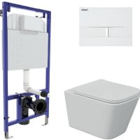 Унитаз подвесной Berges Wasserhaus Floe S Rimless + Visam Slim 525 EX-043244 (с сиденьем)