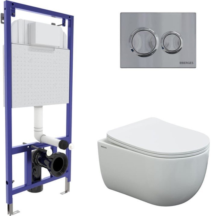 Унитаз подвесной Berges Wasserhaus Ventas Rimless 043241 (с сиденьем)