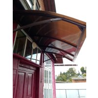 Козырек Импласт Скат Полимер 1700х950 Янтарь (с сотовым поликарбонатом 6мм)