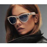 Умные очки Ray-Ban Meta Skyler RW4010 (серый глянцевый/прозрачный/синий)