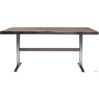 Кухонный стол Buro7 Двутавр 180 (с обзолом и сучками, дуб мореный/серебро)