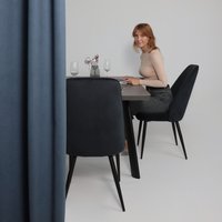 Кухонный стол Мамадома Leon lux radial-180 раздвижной 180-240х95 (дымчатая керамика/черный)