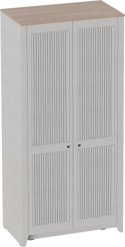 Шкаф распашной Мебельград Валенсия 2 двери (персидский жемчуг/дуб натуральный светлый)