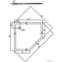 Душевой поддон Акватон Калифорния 100x100 (пятиугольный)