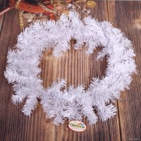 Рождественский венок Серпантин Снежинка 40 см (белый иней) 201-1015