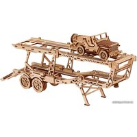 3Д-пазл Wood Trick Прицеп-автовоз с военным кабриоджипом 1234-18