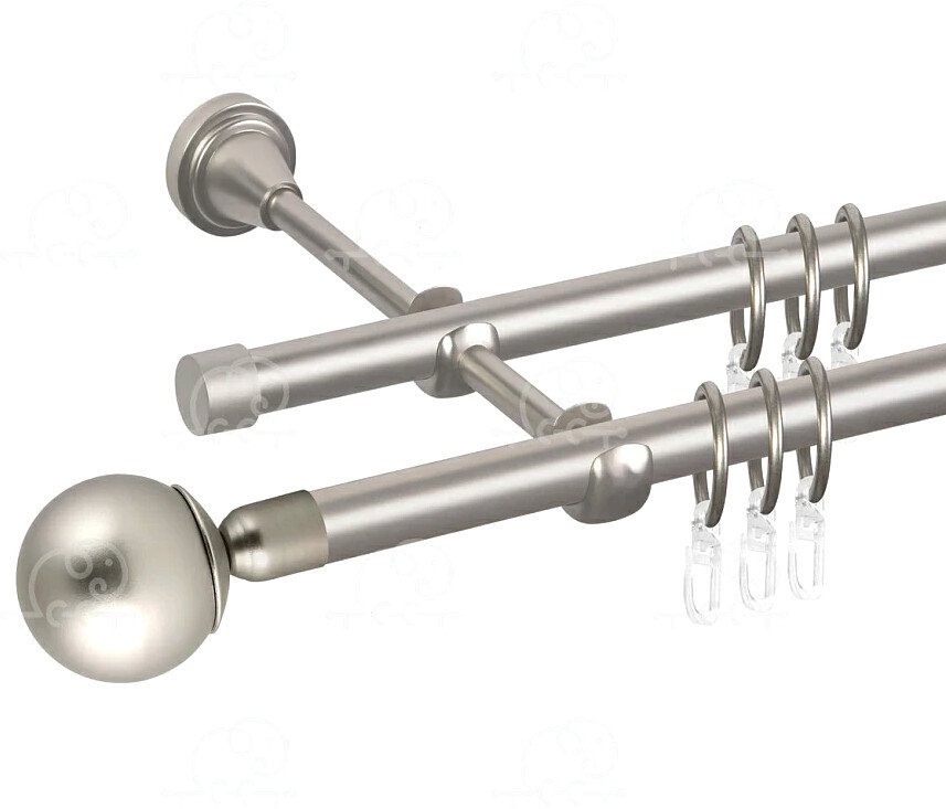 

Карниз для штор АС ФОРОС Шар простой D16Г/16Г с простым кольцом с крючком (2.4 м, сатин)