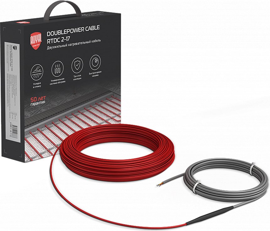 

Нагревательный кабель Royal Thermo Doublepower Cable RTDC 2-17-1200 70.6 м. 1200 Вт (комплект)
