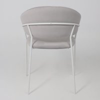 Стул с подлокотниками Алвест AV 433 (светло-серый бархат H-09/белый)