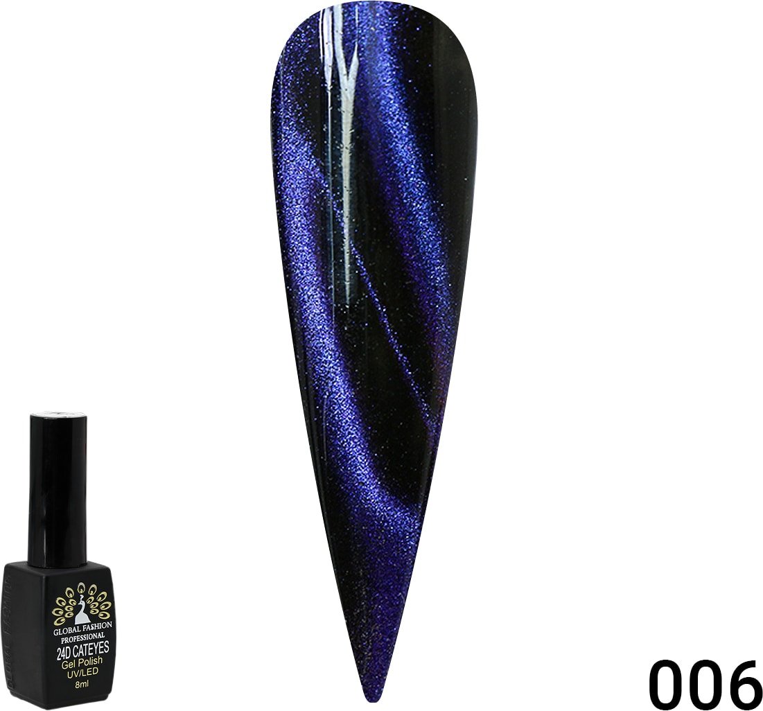

Гель-лак Global Fashion 24D Galactic кошачий глаз (тон 06) 8 мл