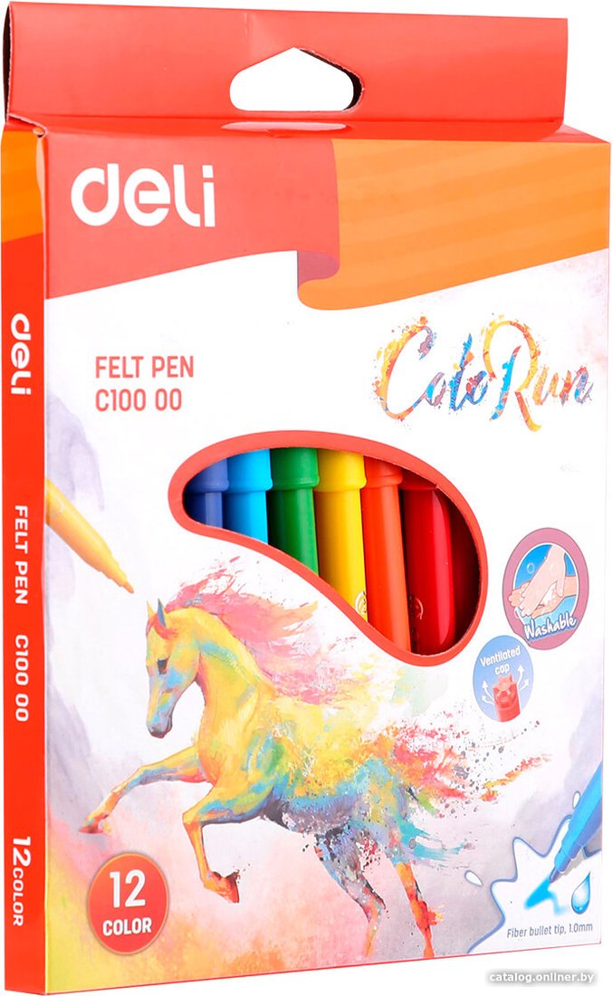 Фломастеры Deli ColoRun EC10000 (12 цв)