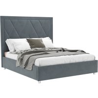 Кровать Мебель-АРС Треви 140 (велюр серо-синий HB-178 26)