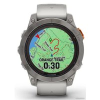 Умные часы Garmin Fenix 7 Pro Sapphire Solar (титан/оранжевый)