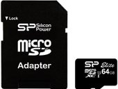 microSDXC Elite UHS-1 (Class 10) 64 GB (SP064GBSTXBU1V10-SP)