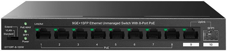 Неуправляемый коммутатор IP-COM G1110PF-8-120W
