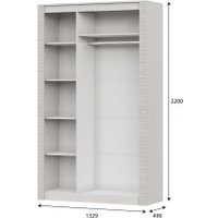 Шкаф распашной SV-Мебель МС Гамма 20 К №4 00-00105078 (ясень анкор светлый/сандал светлый)