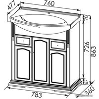  Aquanet Тумба с умывальником Лагуна 75 (белый) [00175299+00175447]