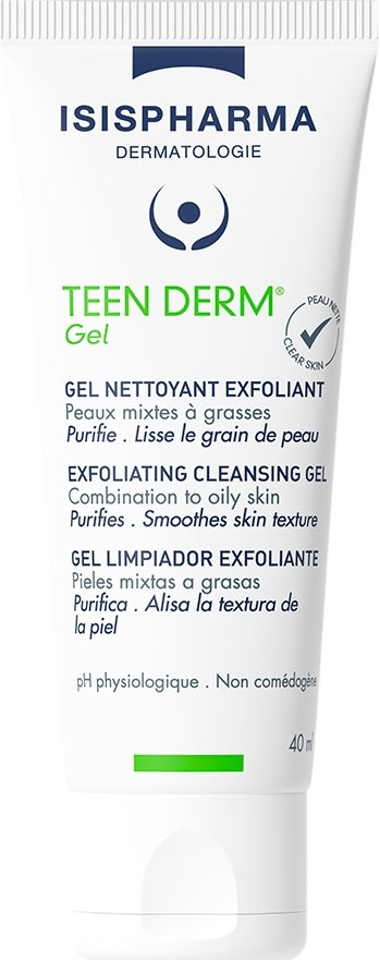 

Isis Pharma Teen Derm Gel Гель очищающий отшелушивающий для комбинированной и жирной кожи 40 мл