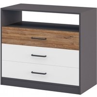 Комод Мебель Неман Мальма МН-135-06 (белый, дуб стирлинг, графит)